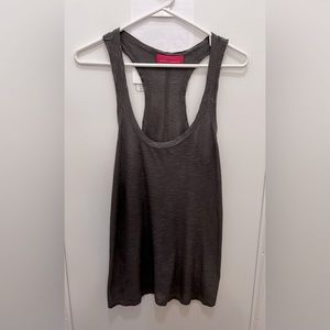 Pookie & Sebastian Grey Ribbed Racerback Tank Top